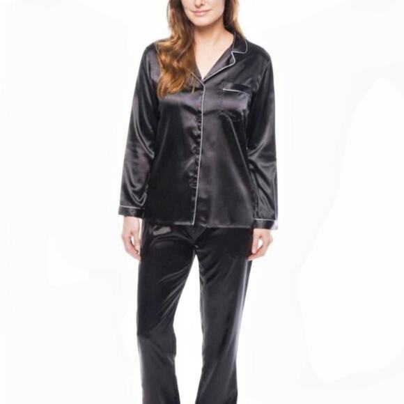 NWT Satin Pajama Set Women’s Medium Black – Holiday Gift Ready - Picture 4 of 5